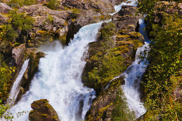 Waterfall near Briksdal glacier - Norway