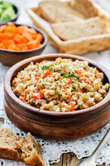 barley porridge with meat and vegetables