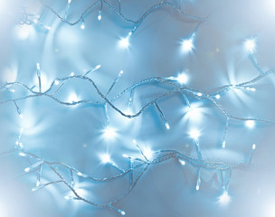 blue christmas lamps