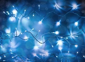 blue christmas lamps