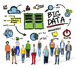 Fototapeta premium Ethnicity Cheerful Group Big Data Information Database Concept