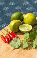 Raw materials for Thai cooking .