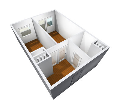 model of the one-room apartment