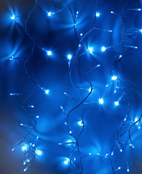 blue christmas lamps