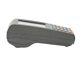 payment terminal, on white background isolated