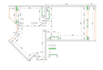 draft plan of the apartment with sizes