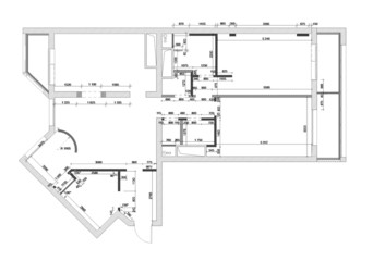 draft plan of the apartment with sizes