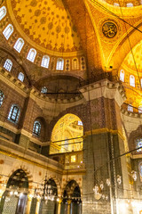 Fototapeta na wymiar New Mosque Yeni Valide Camii interior architecture in Istanbul