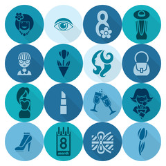 Womans Day Icon Set