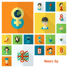 Womans Day Icon Set