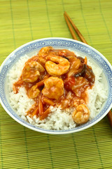 crevettes sauce piquante