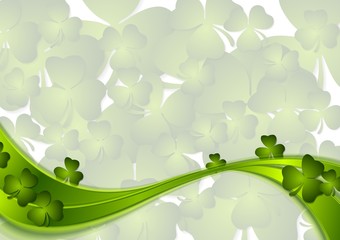St. Patricks Day green wave vector background