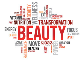 BEAUTY word cloud, fitness, sport, health concept