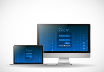 ベクター、パソコンのログイン画面