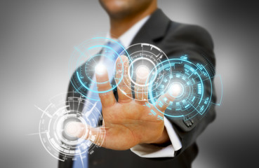 Businessman tech concept