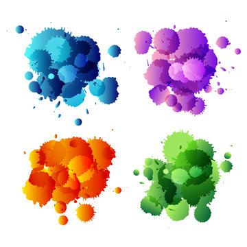Collection of colorful abstract paint splash