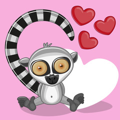 Lemur with hearts