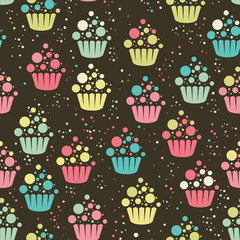 cupcake seamless pattern