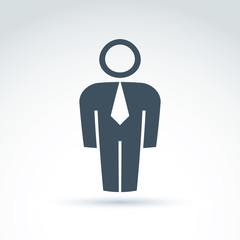 Silhouette of person standing in front - vector illustration of