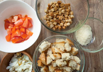 Ingredients for Caesar salad