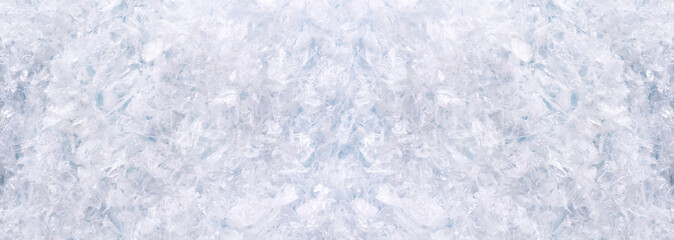 Horizontal panorama with  snow