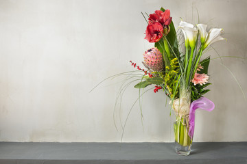 Beautiful bouquet of flowers in a vase