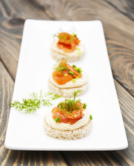 canape with salmon