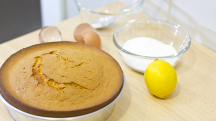 Baking a home made cake