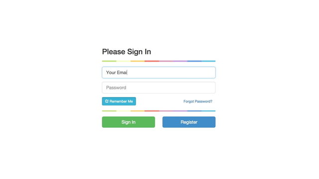 Log in Form, sign in form, registration video animation