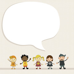 Kids with speech bubble