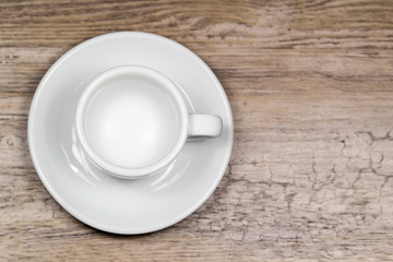 Clean espresso cup on a table