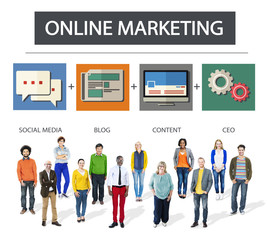 Online Marketing Business Content Strategy Target Concept