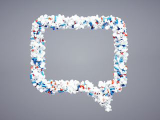 Pharmaceutical square talking bubble icon