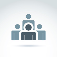 Teamwork and business team and friendship icon, social group, or