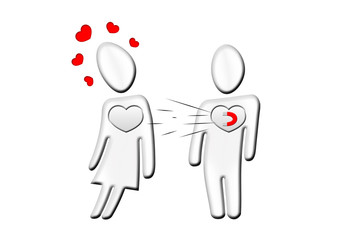 3d M&auml;nnchen - Anziehung - Verliebt - Liebe, Flirt