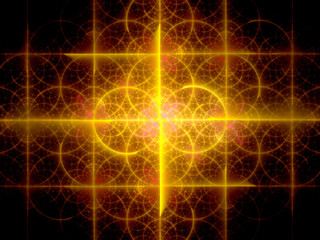 Glowing orange fractal