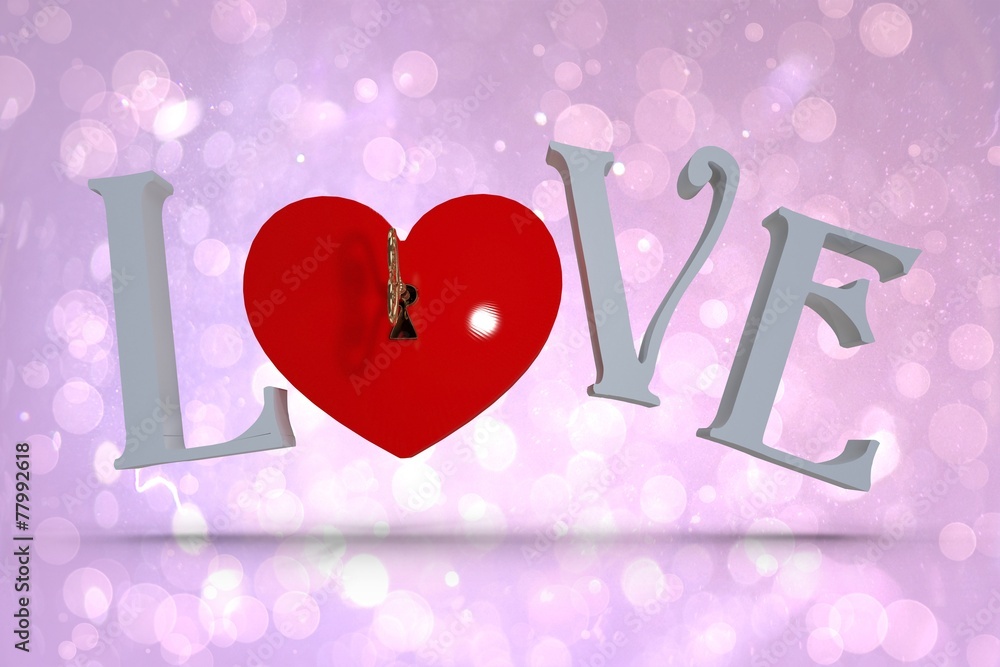 Aufkleber composite image of love with lock and key