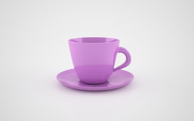 Realistic 3d rendered cup isolated on white background.