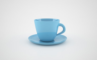 Realistic 3d rendered cup isolated on white background.