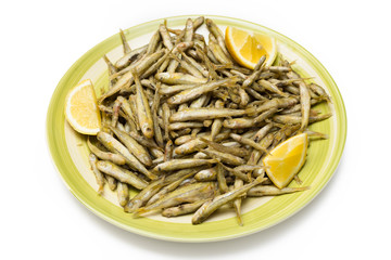 Frittura di gianchetti, fried fish, italian cuisine