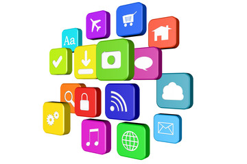 application concept on white background