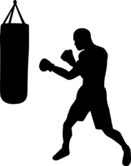 Boxer with Punching Bag