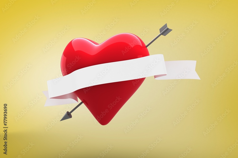 Aufkleber Composite image of heart with scroll