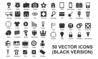 50 Vector Icon (Black Version)