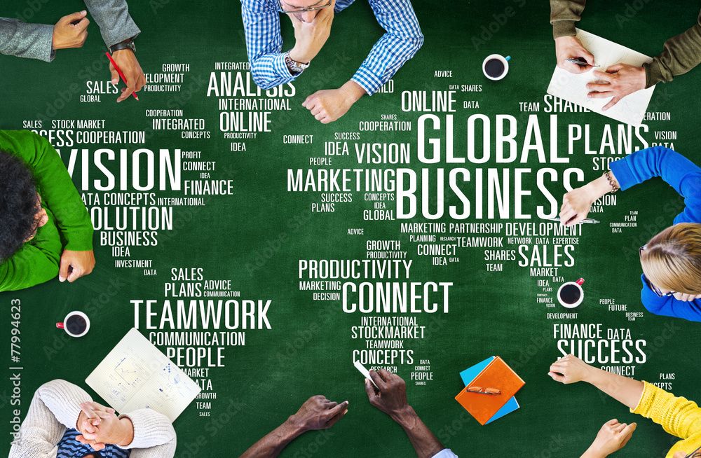 Poster global business world commercial business people concept - Posters