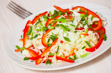 Chinese cabbage salad with red bell pepper
