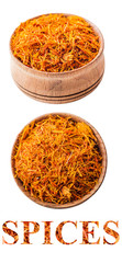 saffron in a wooden bowl