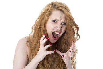 Model Released. Frustrated Angry Young Woman