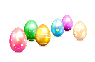 Easter eggs with decorative elements