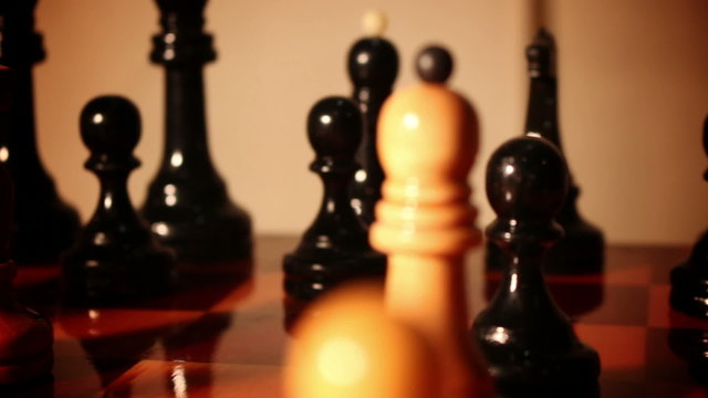 chess pieces on a chess board .